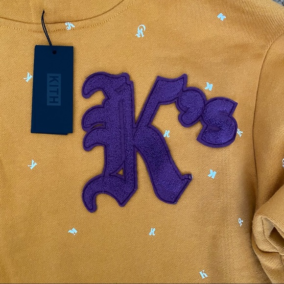 Kith K’s StockX authentic 100% cotton yellow mustard pullover hoodie for men - Picture 3 of 16